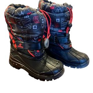 Merence Black and Red Kid Winter Snow Boots size 33 (US 12)